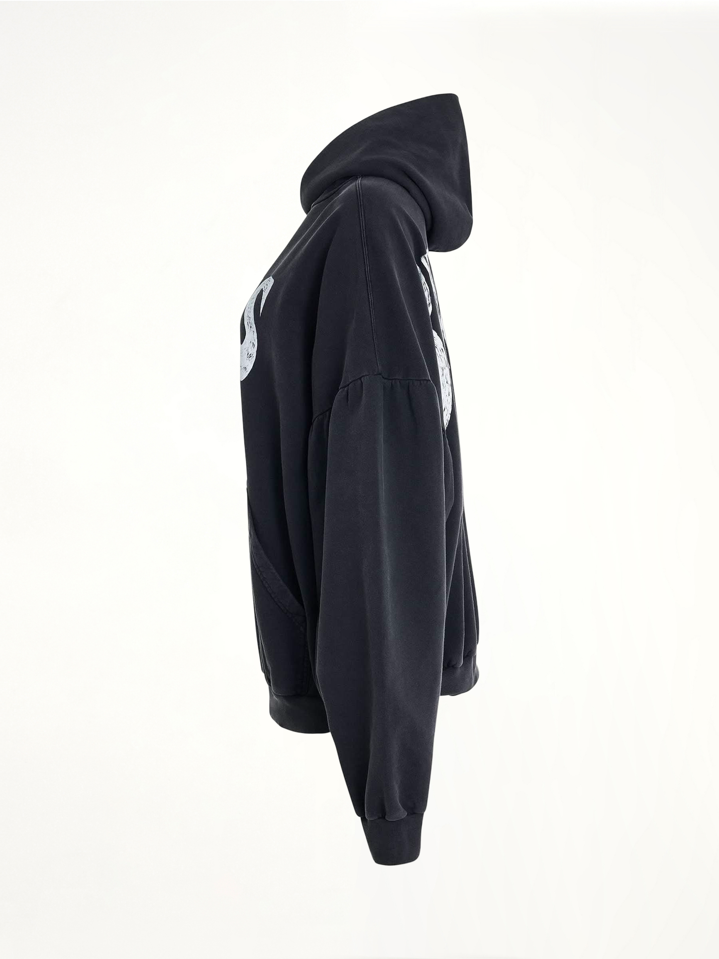 BALENCIAGA Handwritten Logo Round Hoodie (Black)