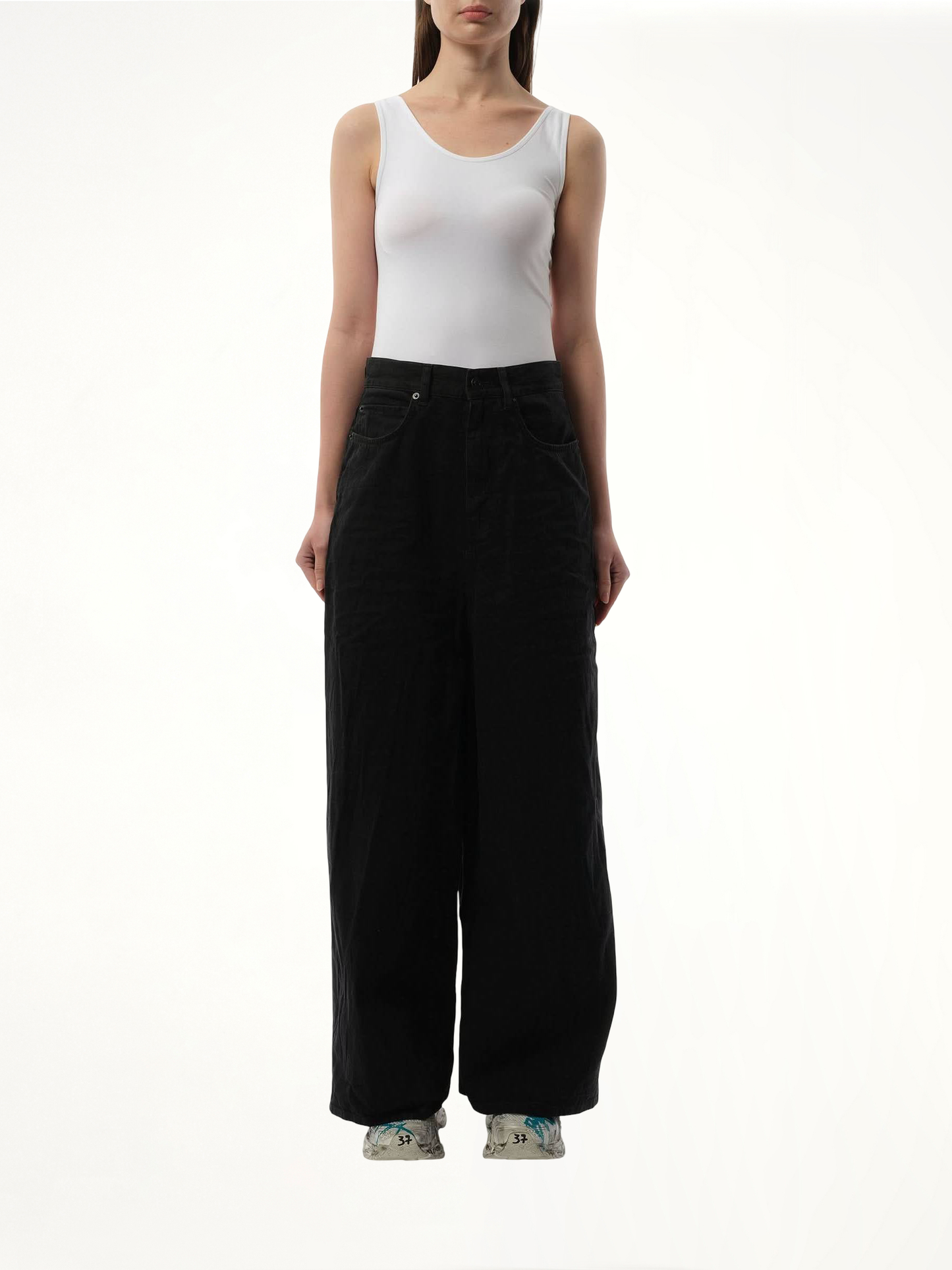BALENCIAGA Low Crotch Japanese Denim Jeans (Black)