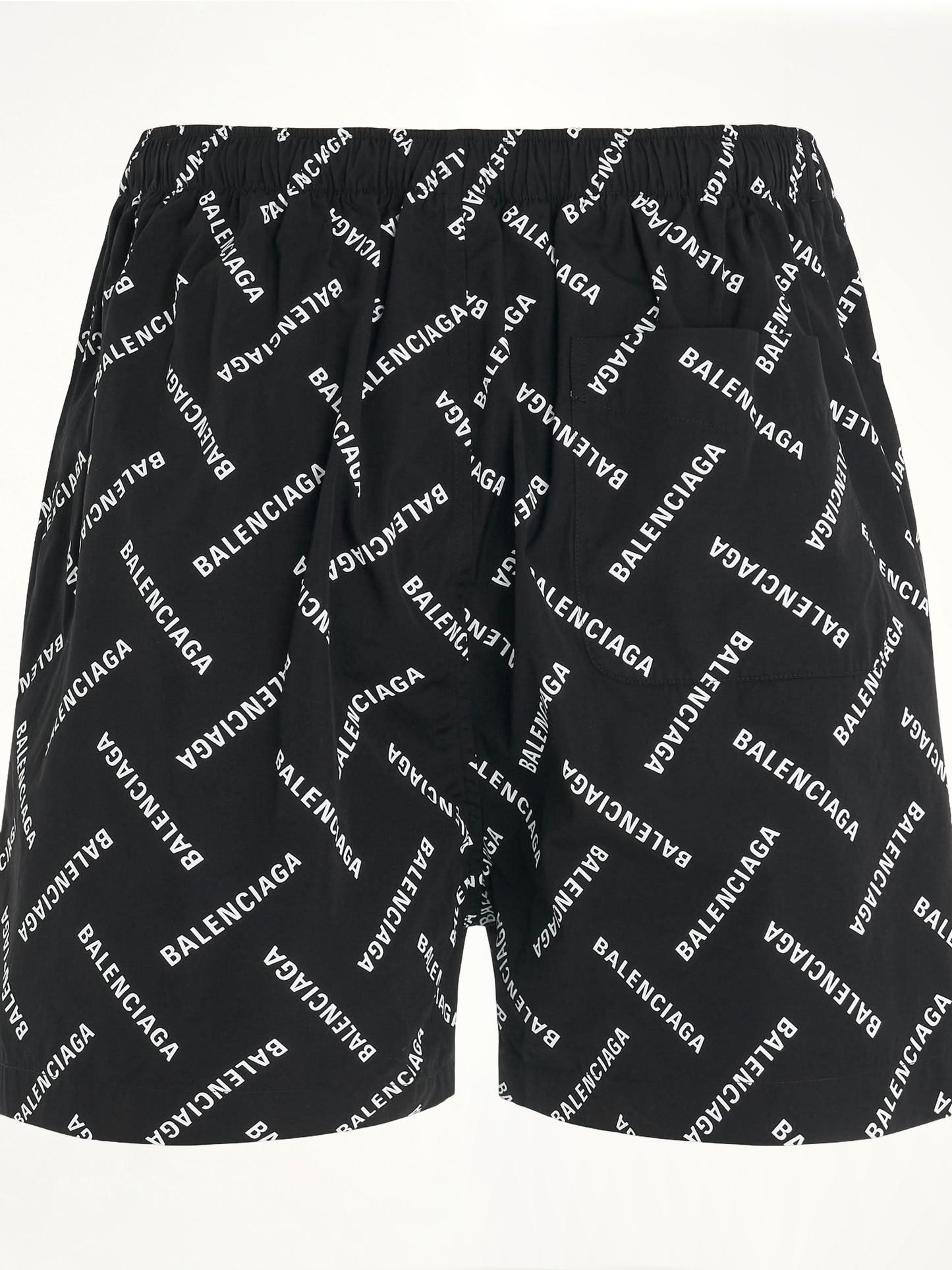 BALENCIAGA All-Over Logo Pyjama Shorts (Black)