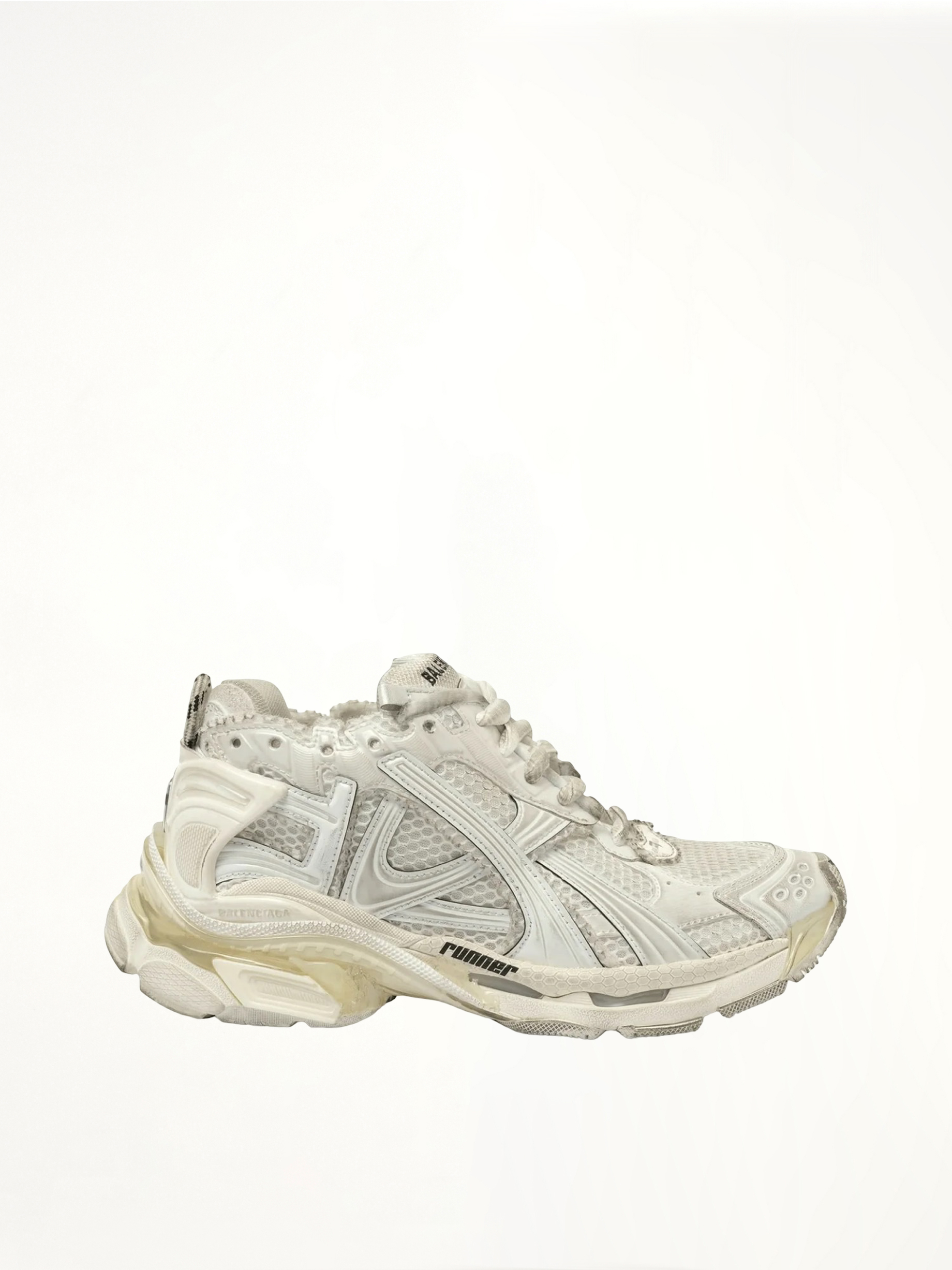 Image of Sneakers. Productname: BALENCIAGA Runner Mesh Sneaker in White colour by brand - BALENCIAGA