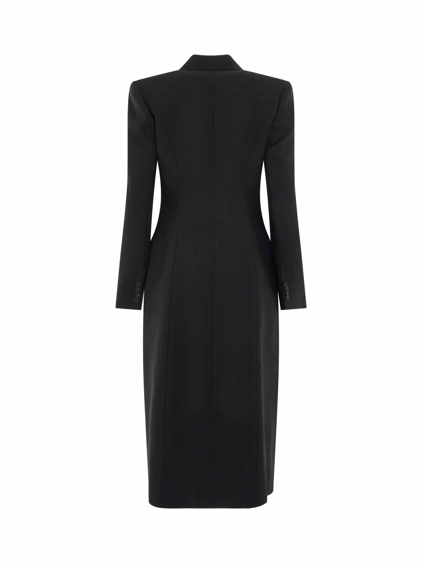 ALEXANDER MCQUEEN Double Breasted Slit Detail Coat (Black)