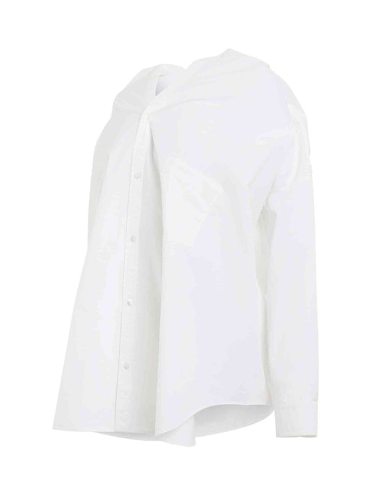 BALENCIAGA Knotted Vareuse Shirt (White)
