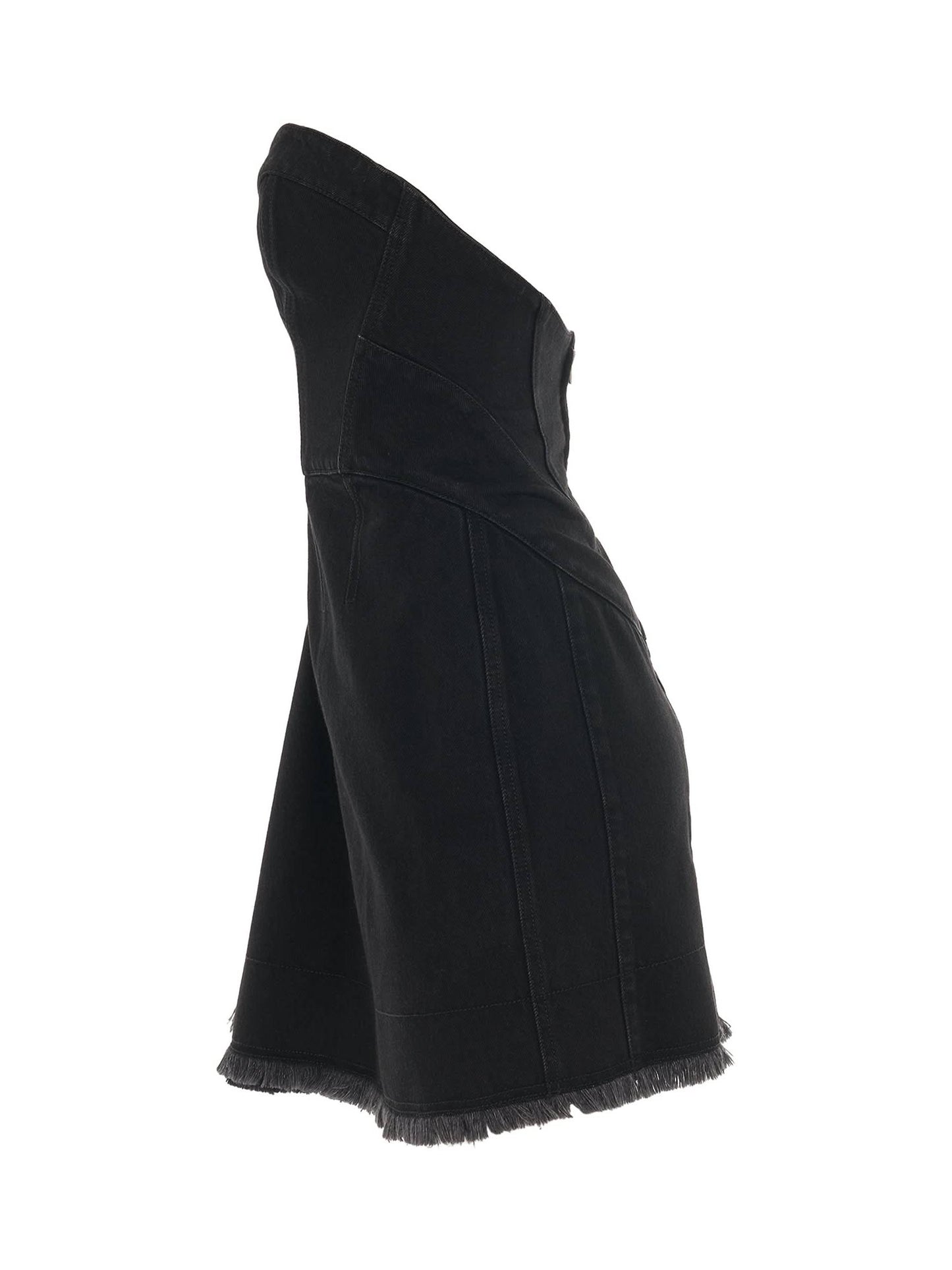 ALEXANDER MCQUEEN Mini Bustier Denim Dress (Black)