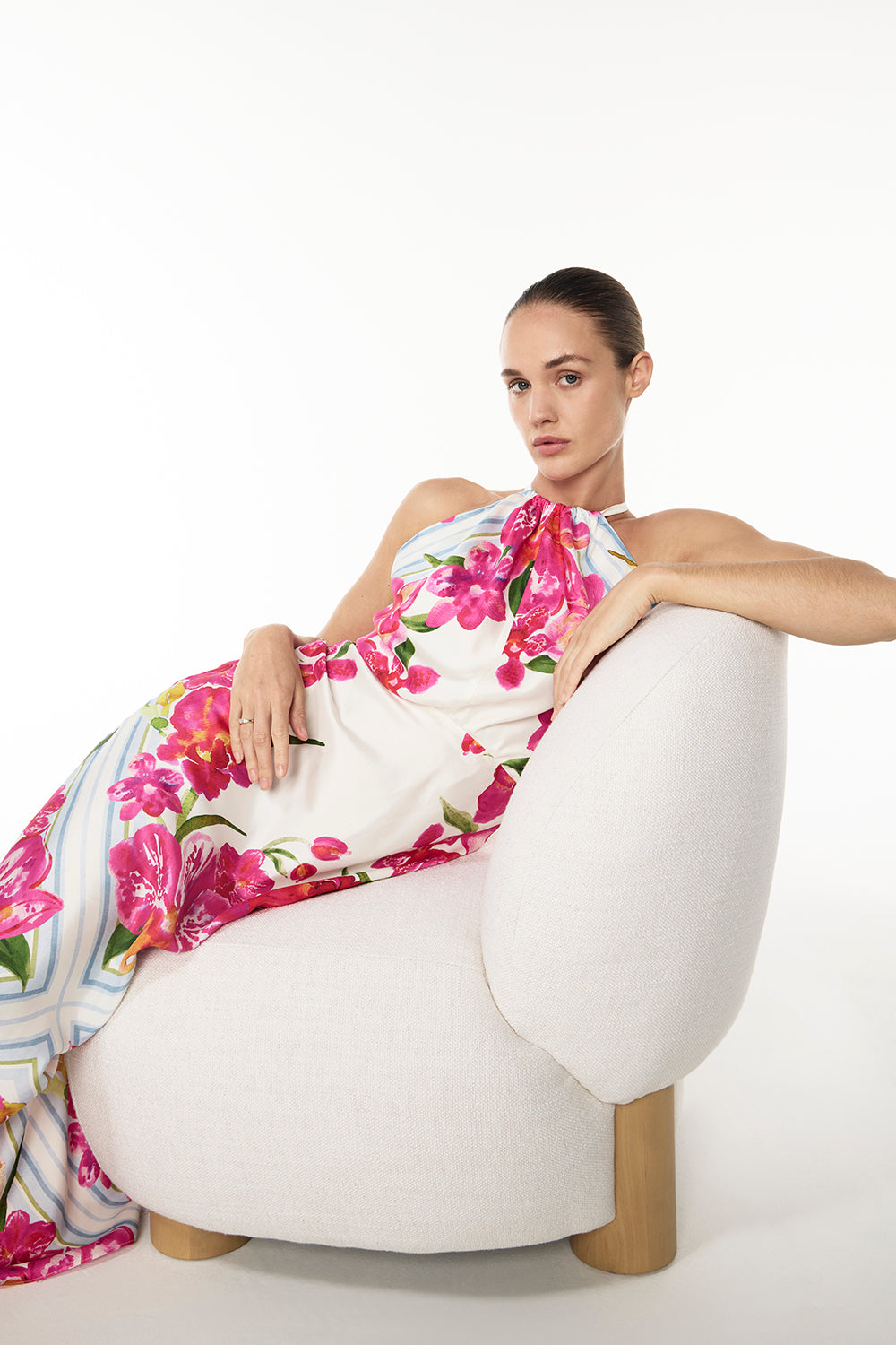 Take Me There Halter Dress (Scarf Floral)