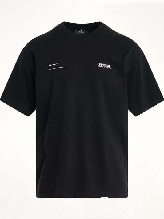 Image of a model wearing Tops. Productname: REPRESENT Patron of the Club T-Shirt in BLACK colour by brand - REPRESENT