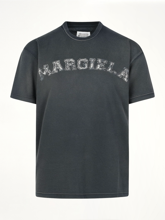 Image of T-Shirts. Product name - Faded Logo Relaxed Fit T-Shirt in Black colour by brand - MAISON MARGIELA