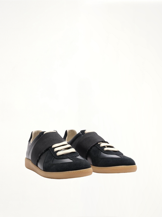 MAISON MARGIELA Replica Leather Sneakers (Black)