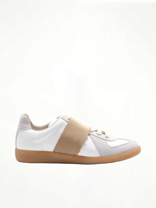 Image of Sneakers. Productname: MAISON MARGIELA Replica Leather Sneakers in WHITE colour by brand - MAISON MARGIELA