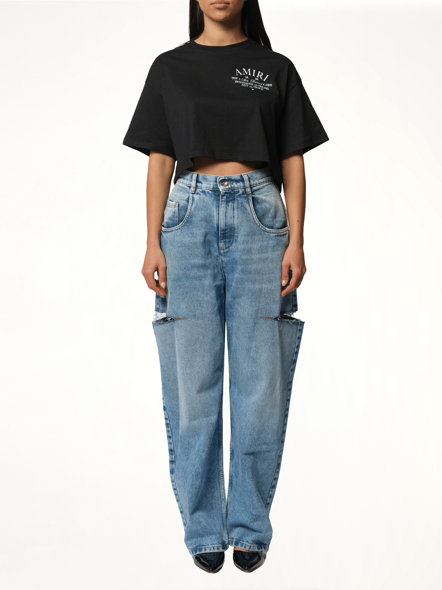 AMIRI Arts District Cropped T-Shirt (Black)