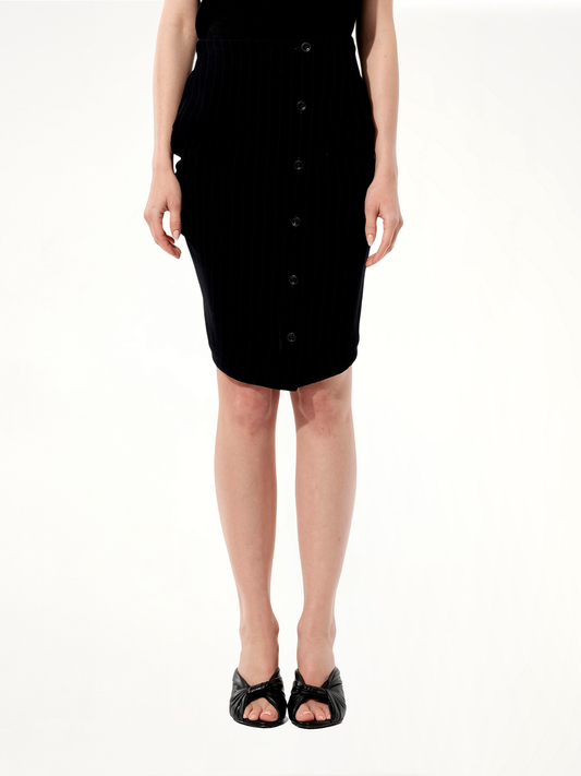 Image of a model wearing Skirts. Product name - Skirt in Black colour by brand - BALENCIAGA