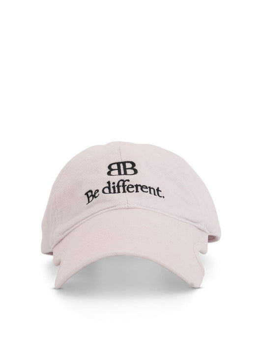 Image of Hats. Productname: BALENCIAGA Be Different Cap in Ecru Black colour by brand - BALENCIAGA