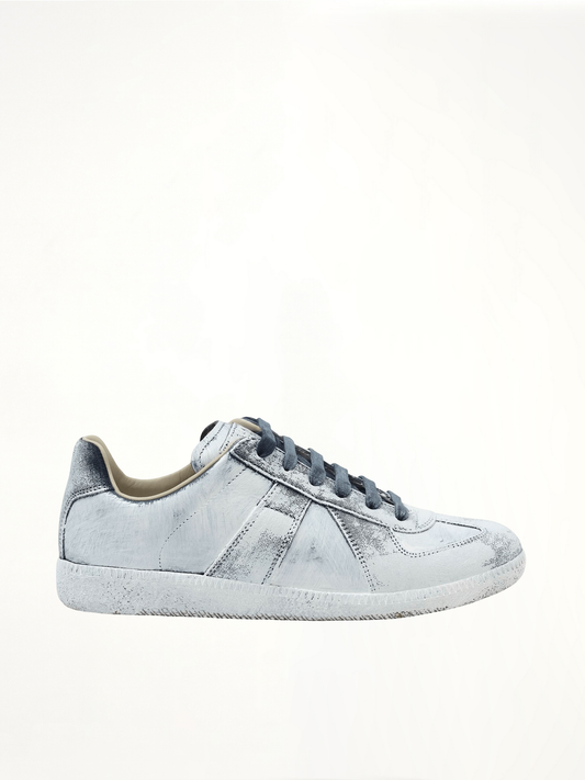 Image of Sneakers. Productname: MAISON MARGIELA Replica Painted Leather Sneakers in WHITE colour by brand - MAISON MARGIELA