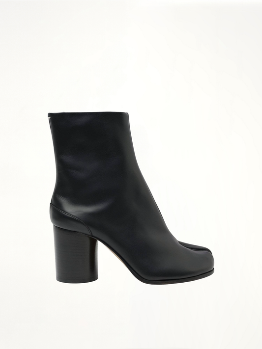 Image of Boots. Productname: MAISON MARGIELA Tabi Leather Boots 8cm Heel in BLACK colour by brand - MAISON MARGIELA