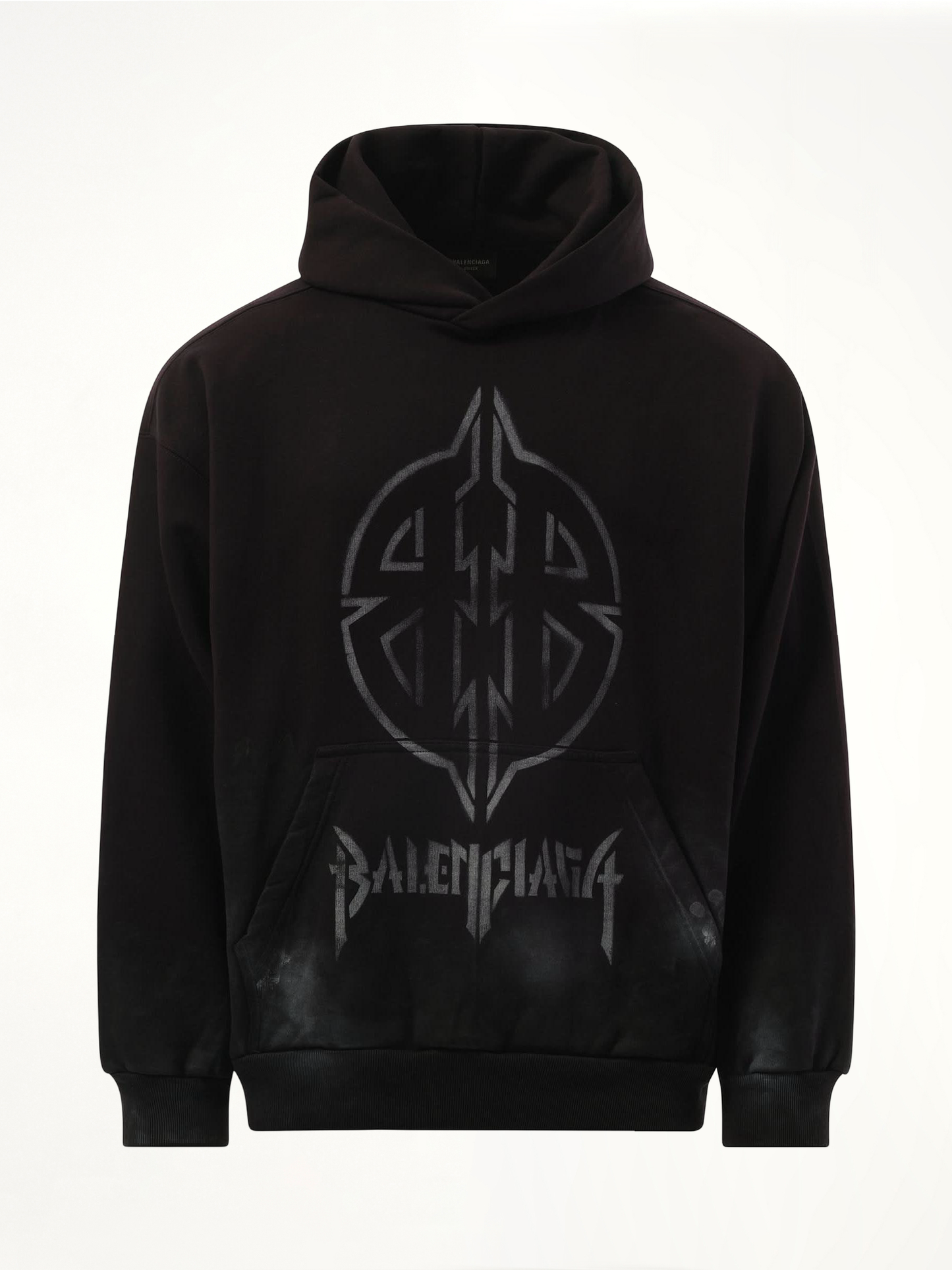 BALENCIAGA BB Logo Painted Hoodie (Black)