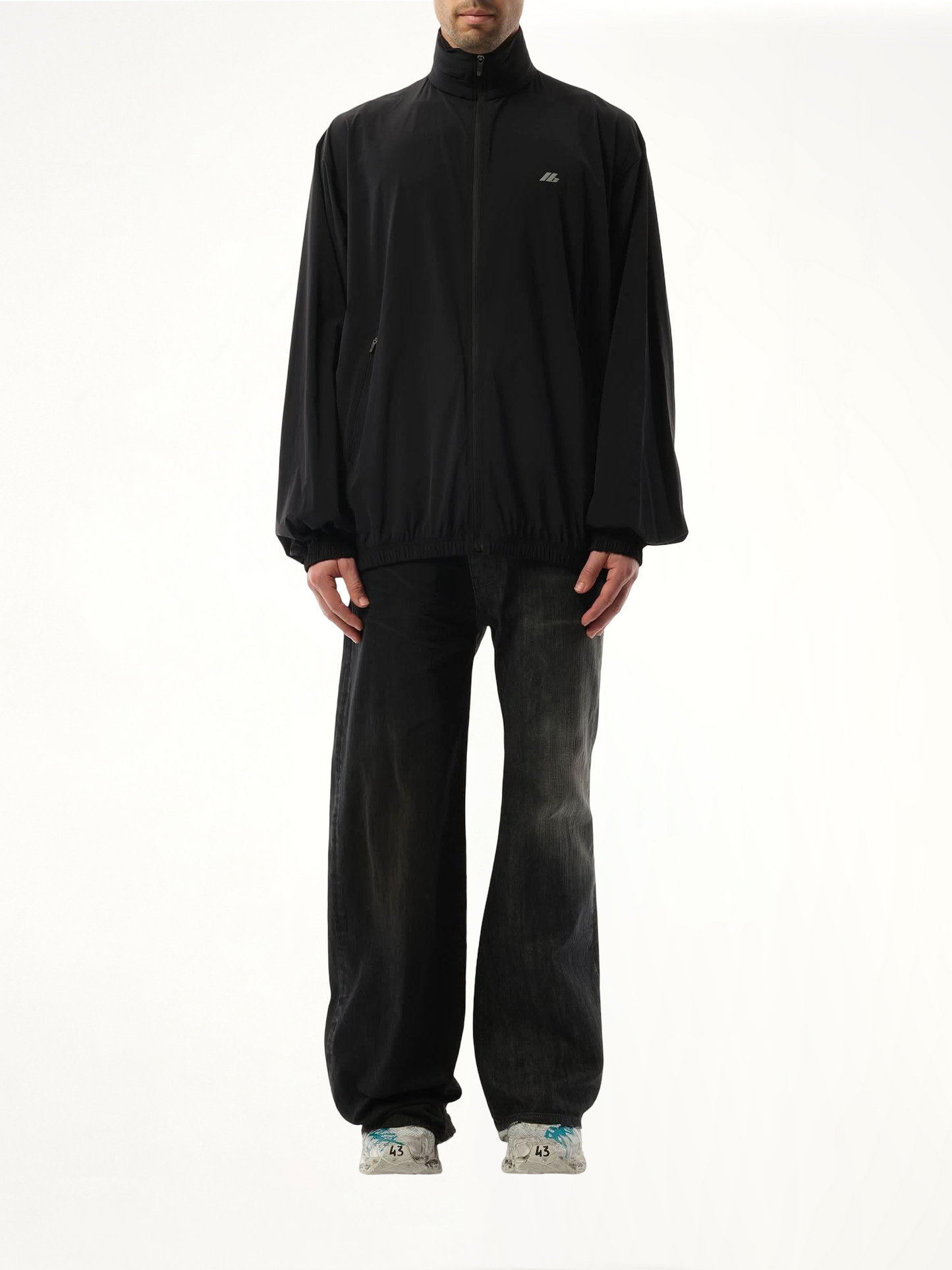 BALENCIAGA Stretch Nylon Windbreaker (Black)