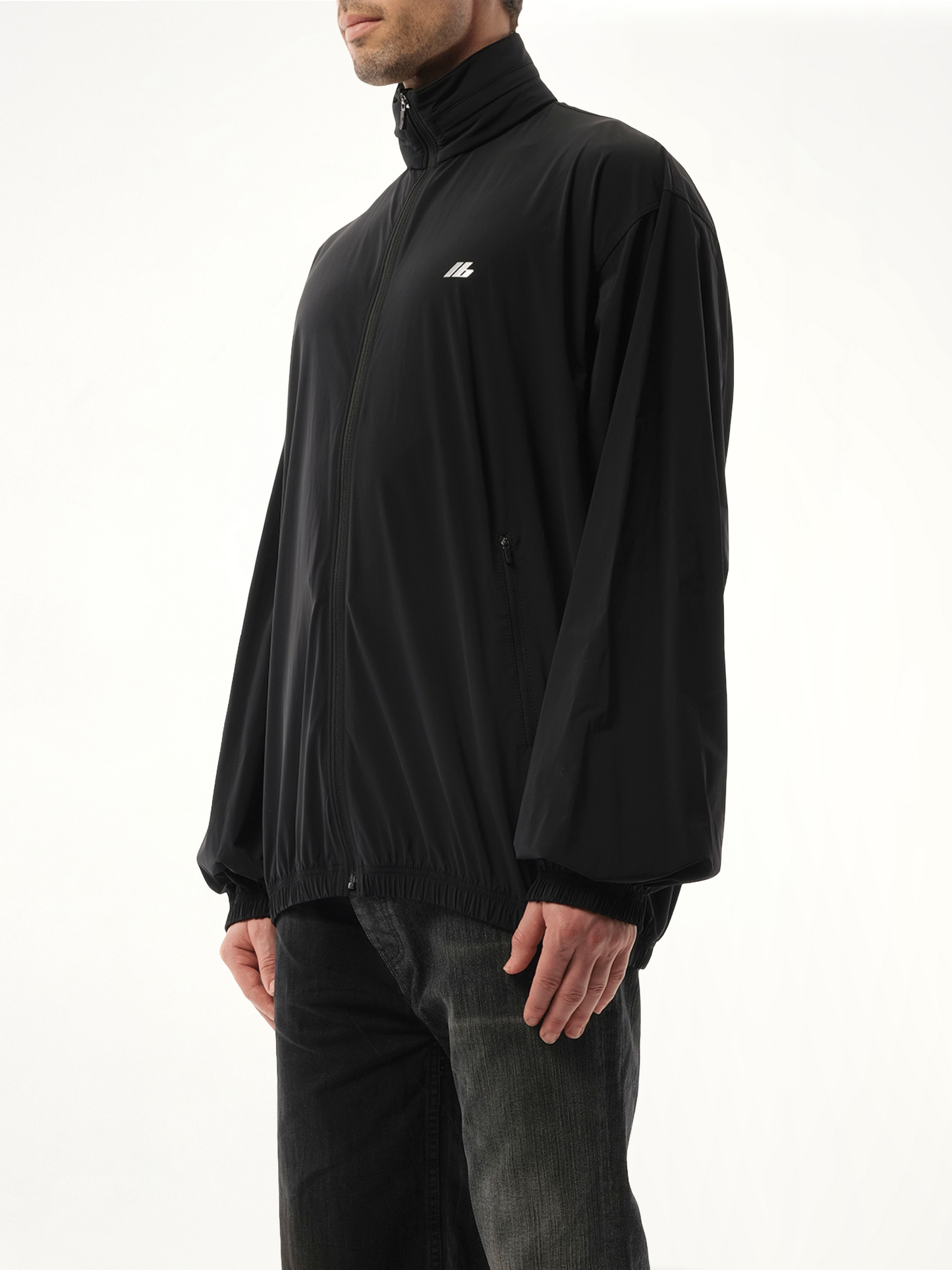 BALENCIAGA Stretch Nylon Windbreaker (Black)