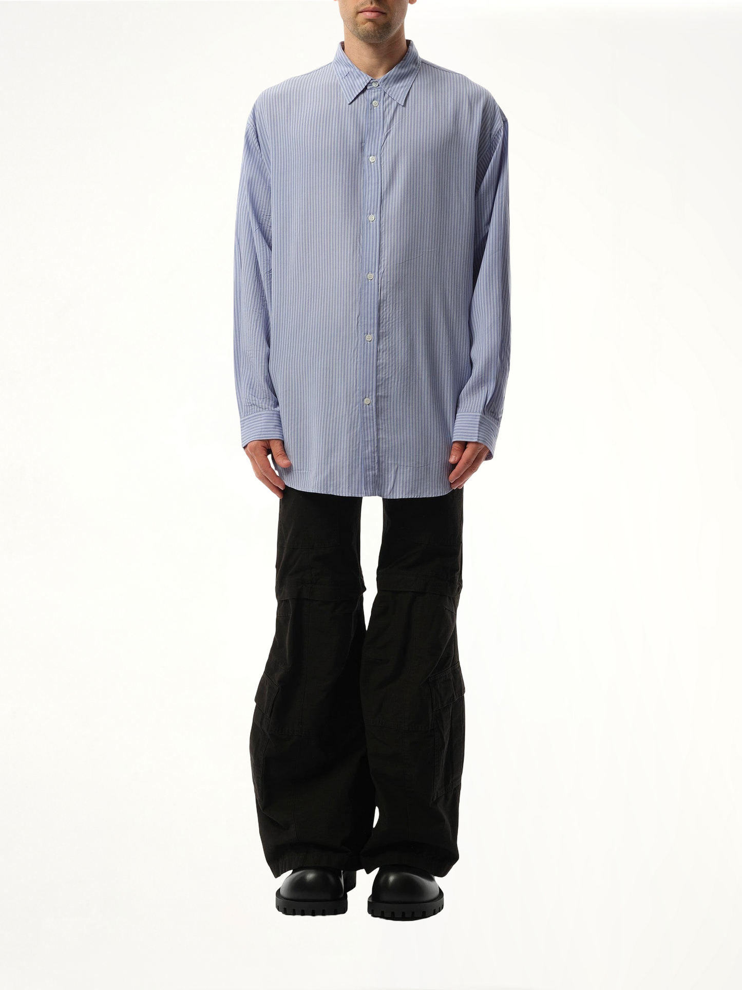 BALENCIAGA Fluid Stripe Shirt (Blue)