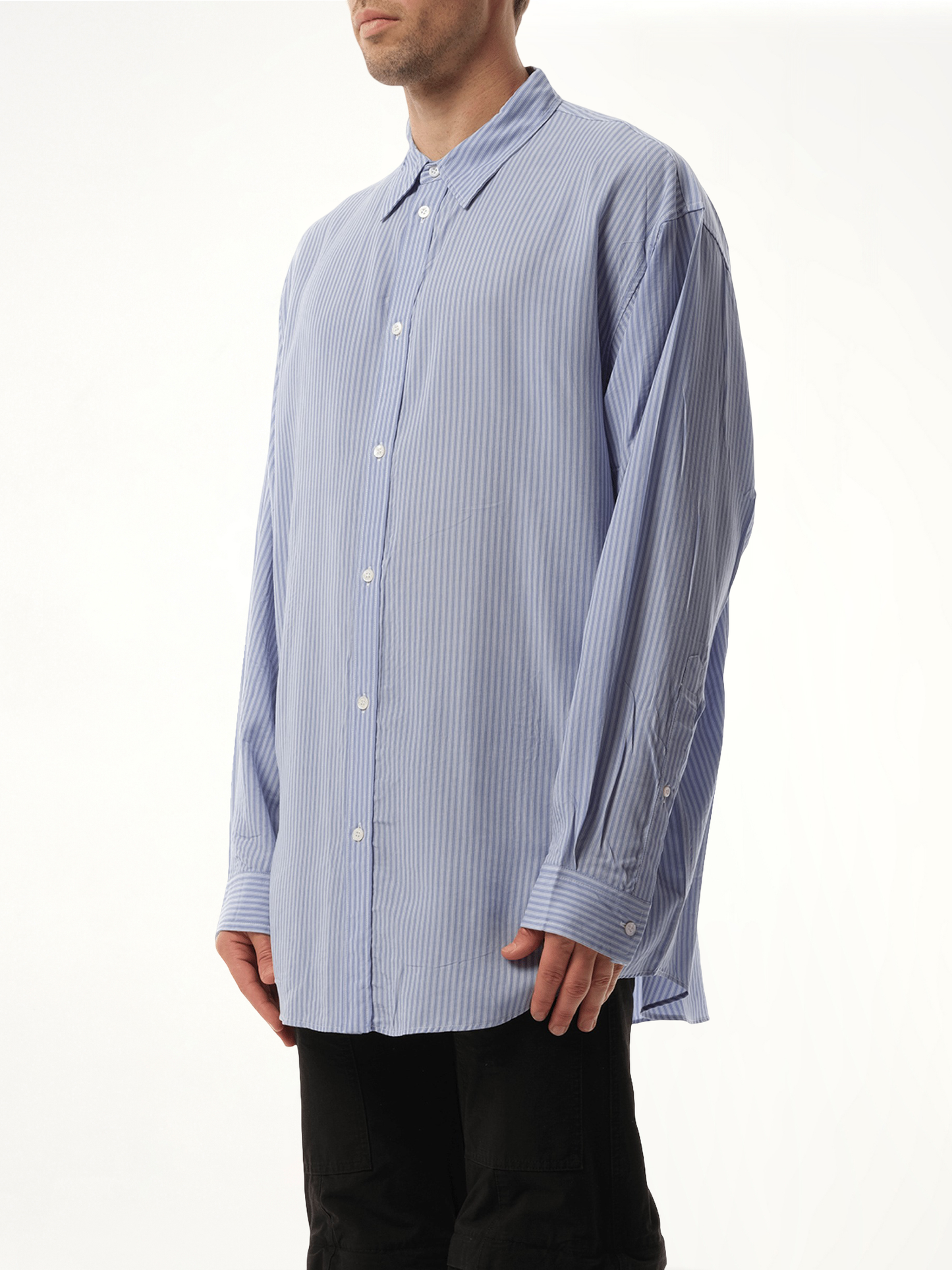 BALENCIAGA Fluid Stripe Shirt (Blue)