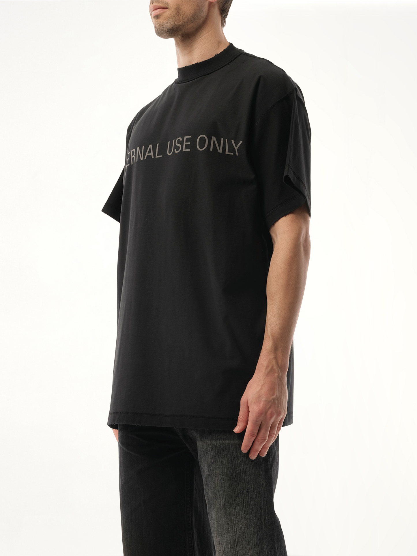 BALENCIAGA Internal Use Only Inside Out Oversized T-Shirt (Black)