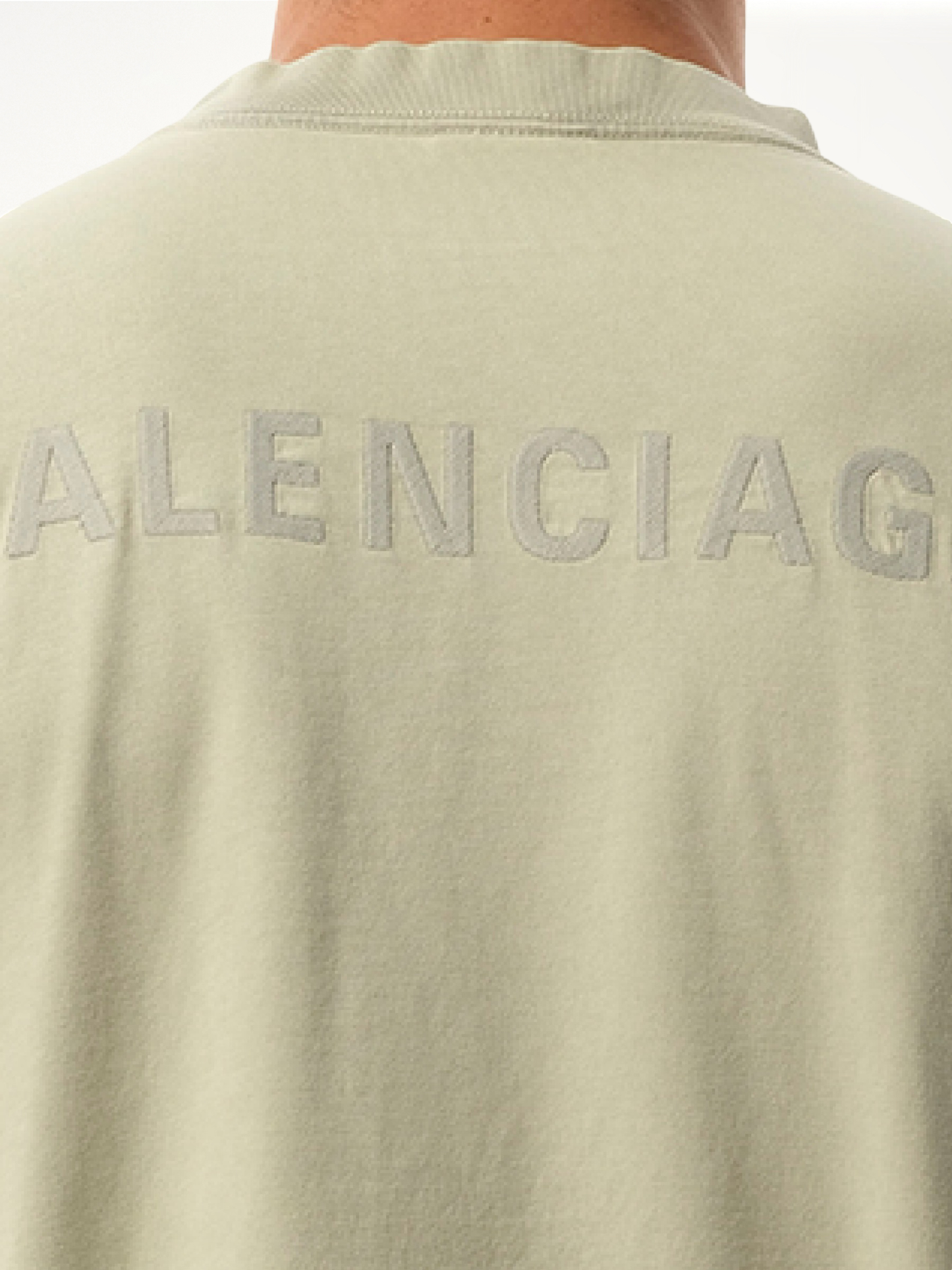 BALENCIAGA Back Embroidered Medium Fit T-Shirt (Grey)