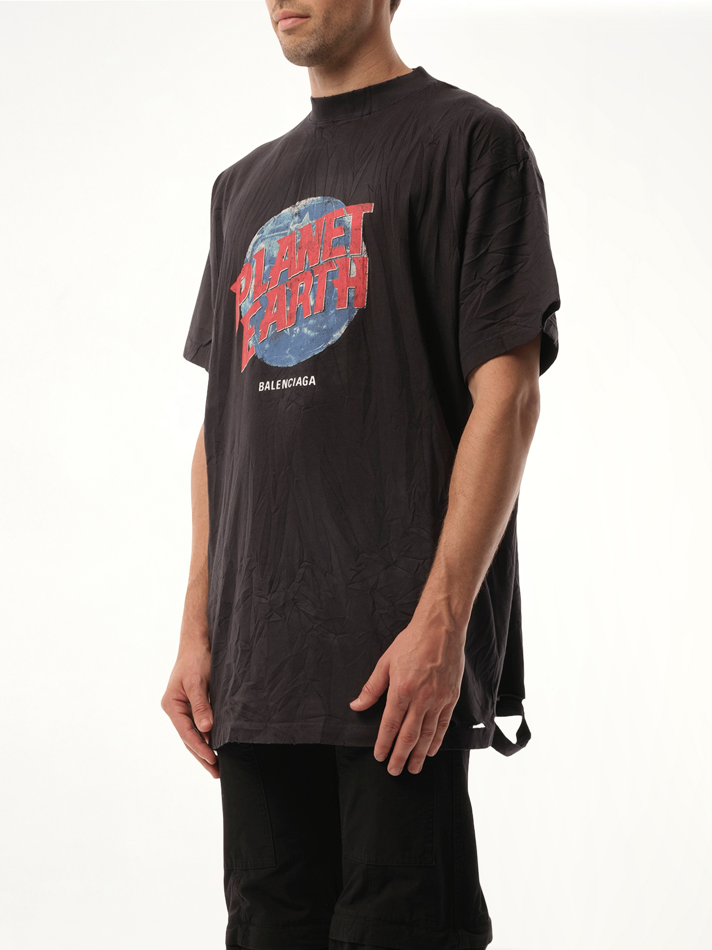 BALENCIAGA Planet Earth Oversized T-Shirt (Black)