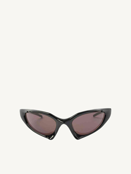 Image of Sunglasses. Product name - Runner Cat Sunglasses in Black colour by brand - BALENCIAGA