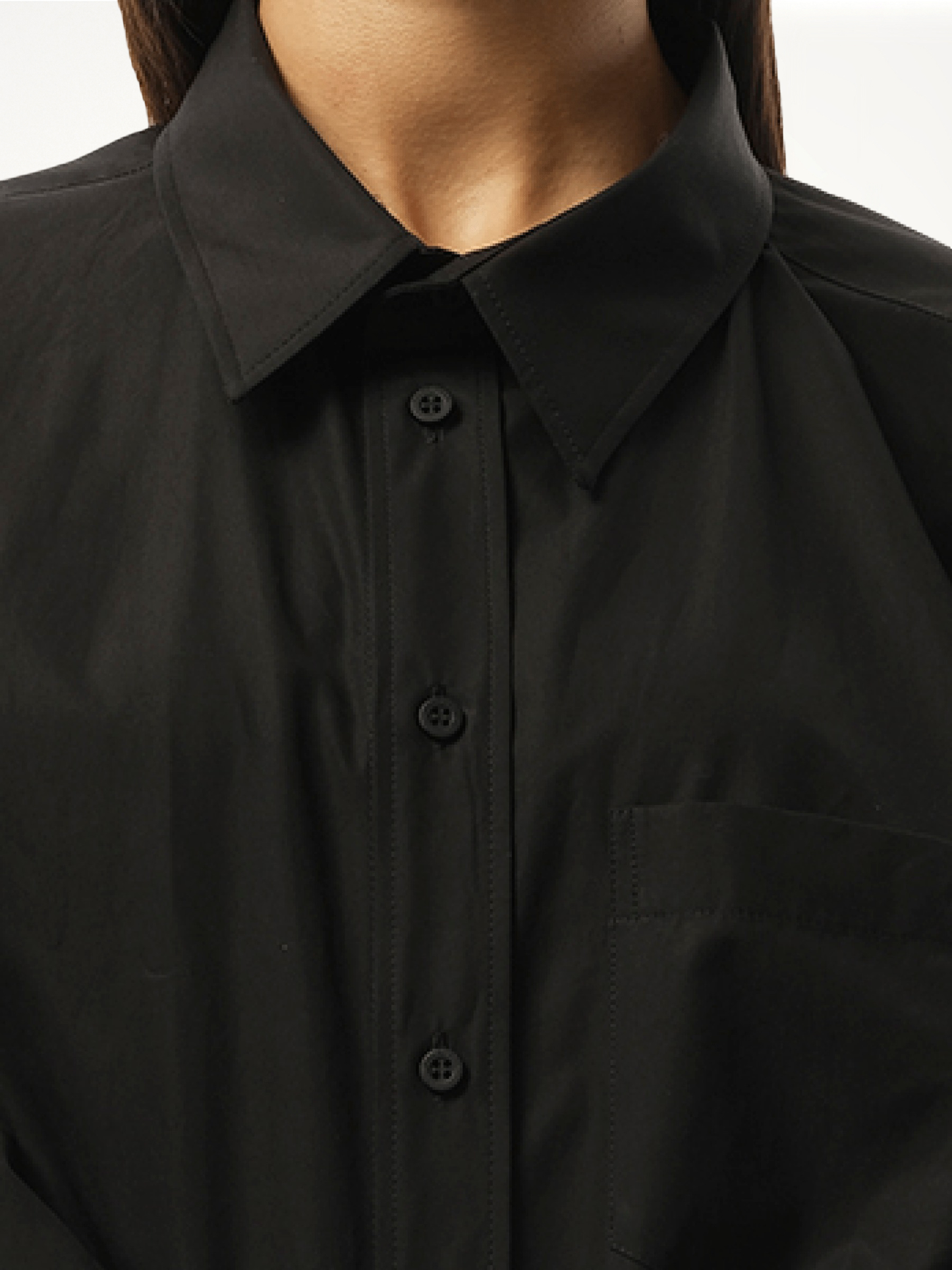 BALENCIAGA Patched Shirt Dress (Black)