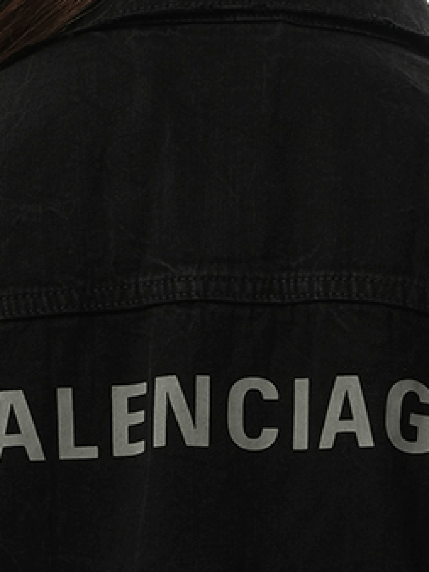 BALENCIAGA Small Fit Logo Denim Jacket (Black)