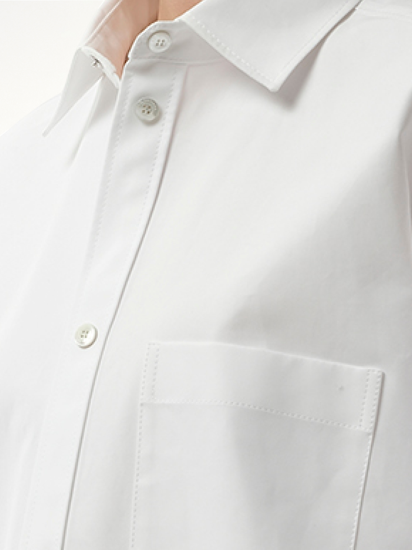 BALENCIAGA Cotton Poplin Outwear Shirt (White)