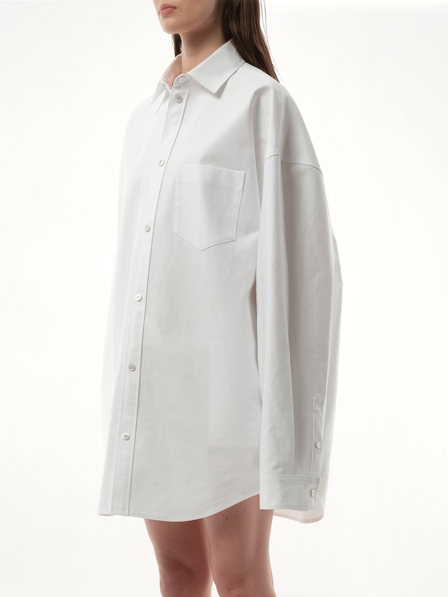 BALENCIAGA Cotton Poplin Outwear Shirt (White)