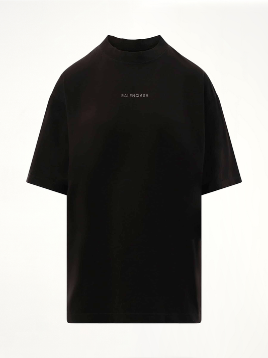 BALENCIAGA Back Strass Medium Fit T-Shirt (Black)