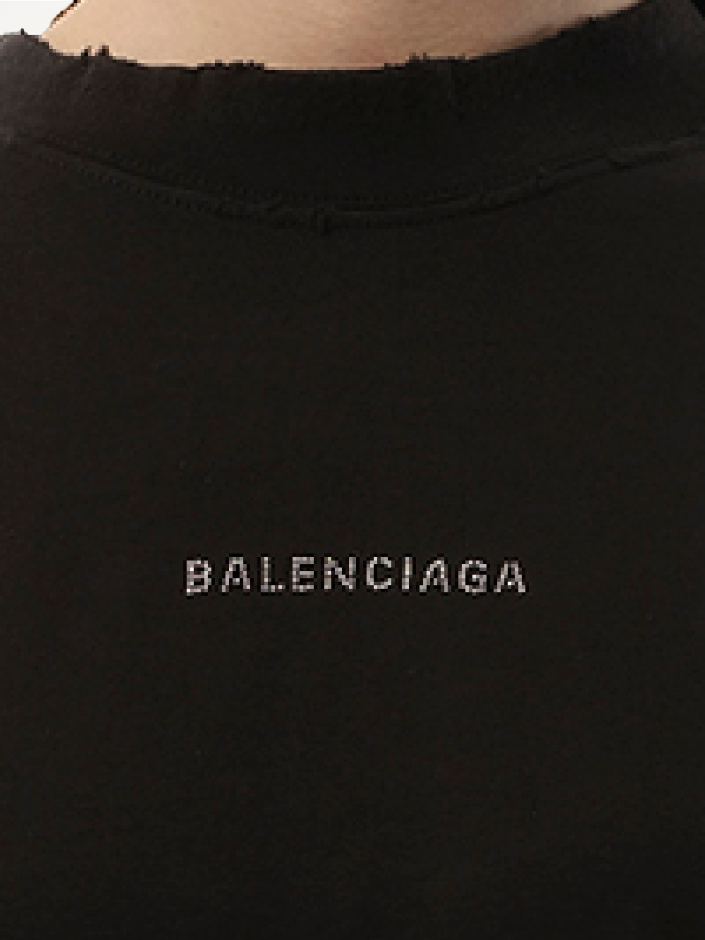 BALENCIAGA Back Strass Medium Fit T-Shirt (Black)