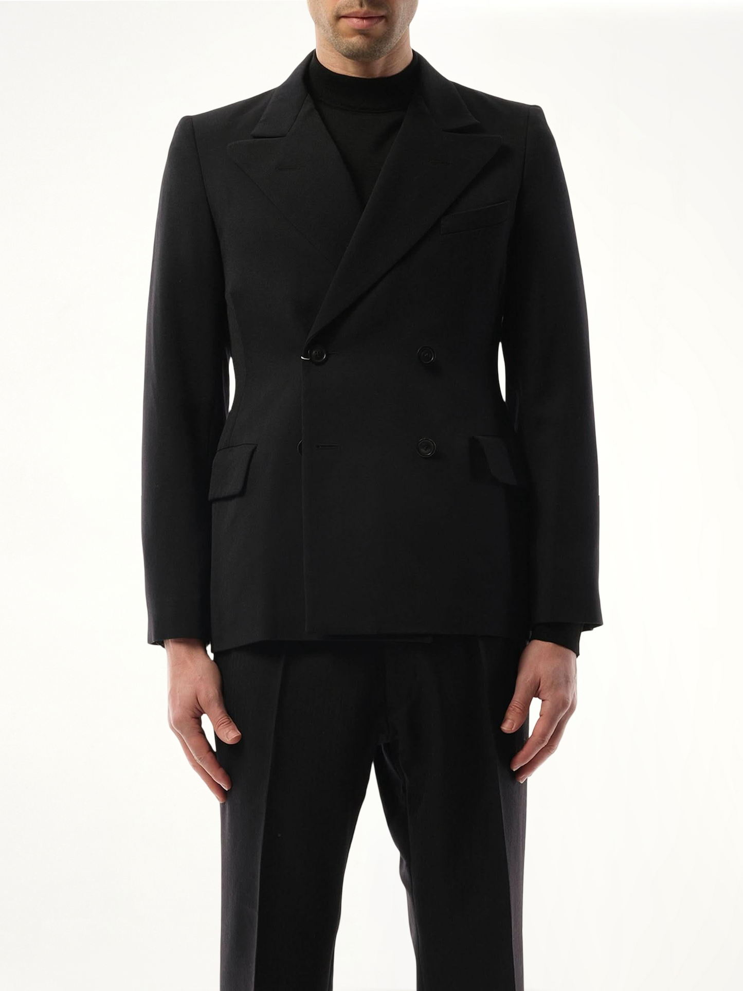 Image of Coats & Jackets. Productname: MAISON MARGIELA Wool Barathea Suit Jacket in BLACK colour by brand - MAISON MARGIELA