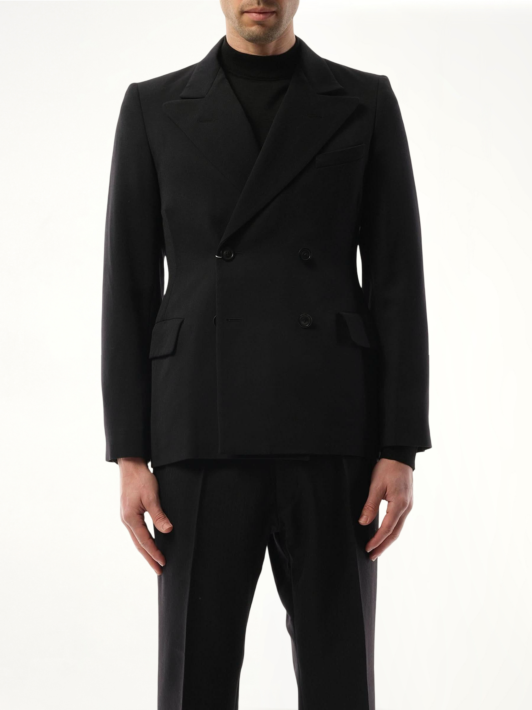 Image of Coats & Jackets. Productname: MAISON MARGIELA Wool Barathea Suit Jacket in BLACK colour by brand - MAISON MARGIELA
