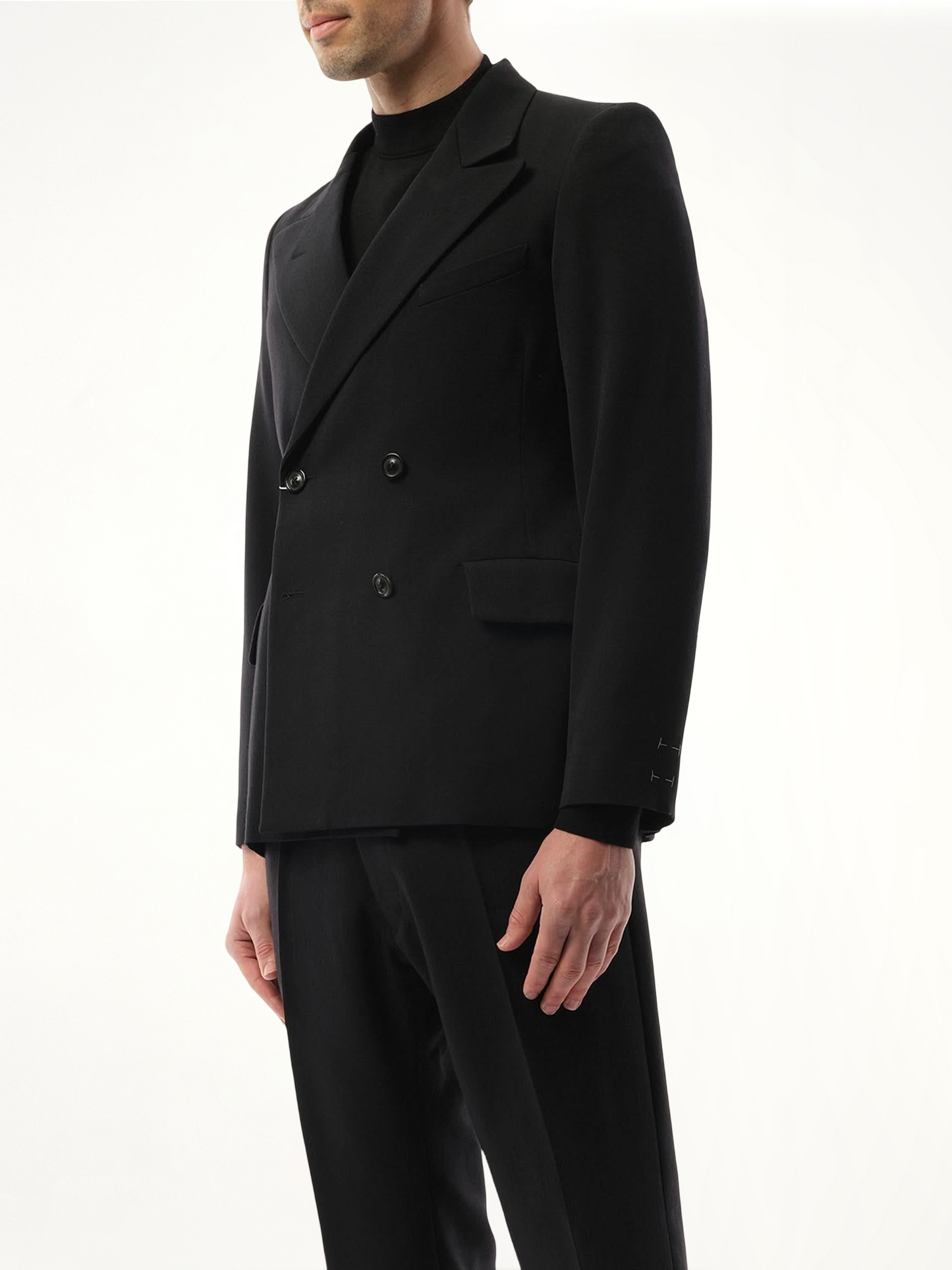 MAISON MARGIELA Wool Barathea Suit Jacket (Black)