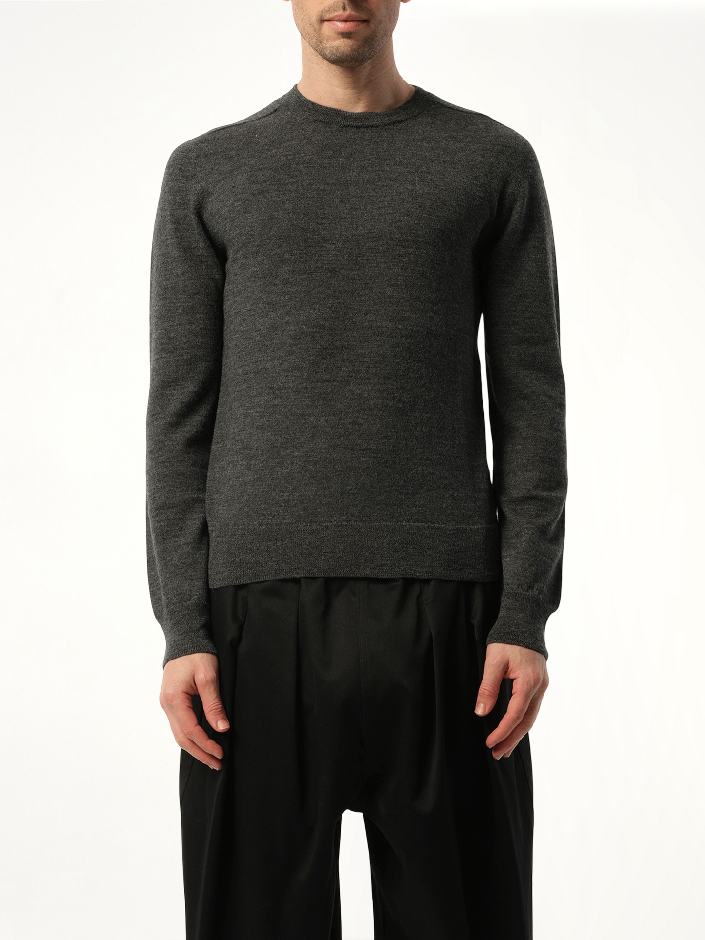 MAISON MARGIELA Elbow Patch Knit Sweater (Charcoal)