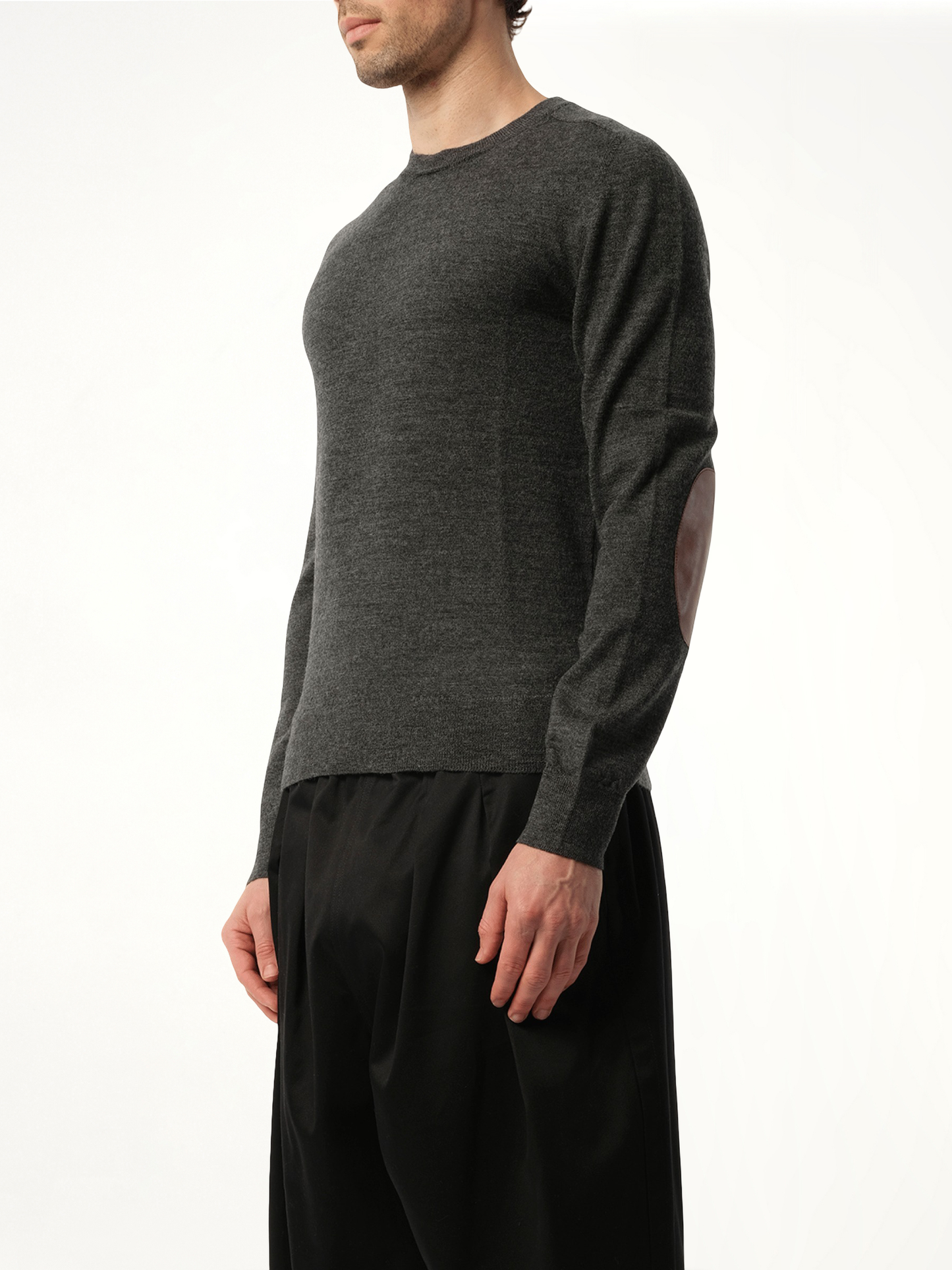 MAISON MARGIELA Elbow Patch Knit Sweater (Charcoal)