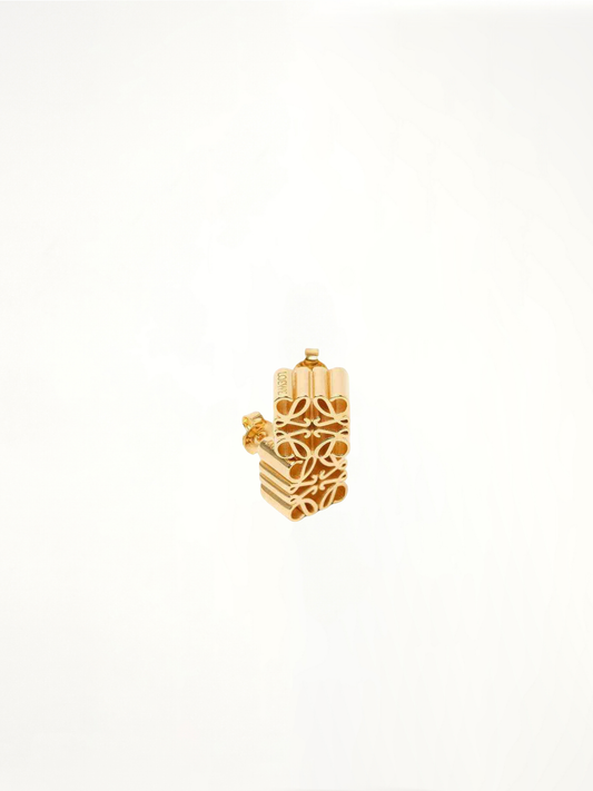 Image of Earrings. Product name - Anagram Stud Earrings in Gold colour by brand - LOEWE