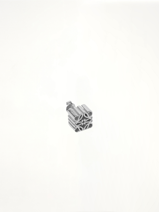 LOEWE Anagram Stud Earrings (Silver)