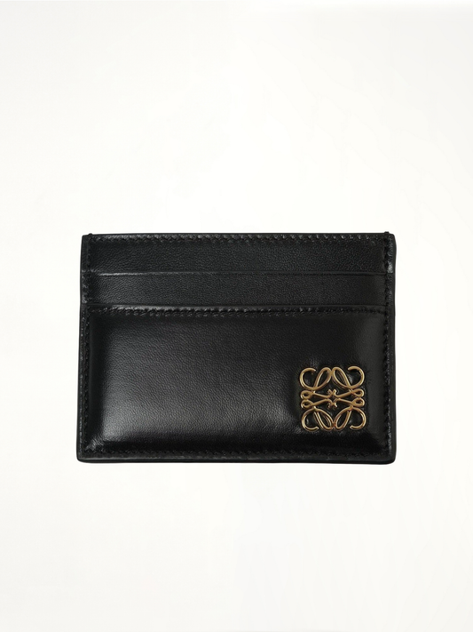 Image of Wallets & Money Clips. Product name - Anagram Puffer Plain Card Holder in Black colour by brand - LOEWE
