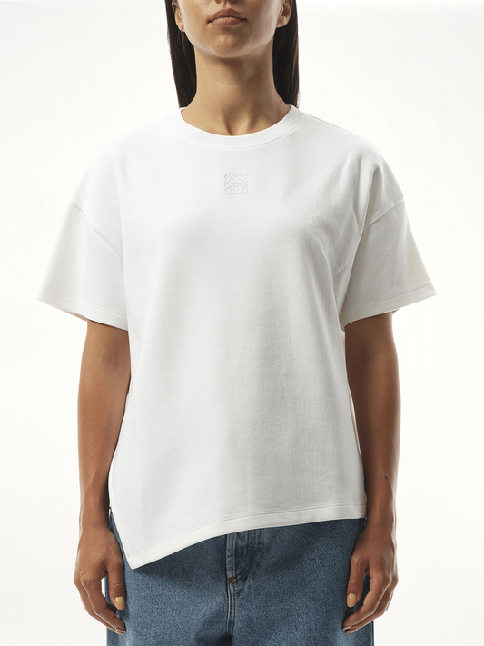 Image of T-Shirts. Product name - Asymmetric T-Shirt in White colour by brand - LOEWE