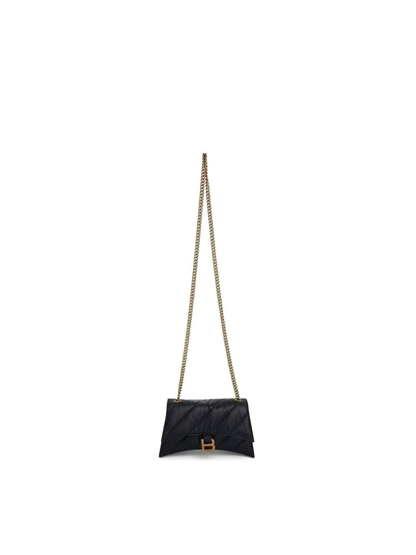 BALENCIAGA Crush XS Chain Quilted Bag (Black)