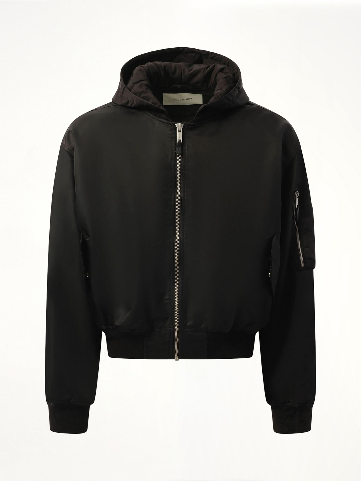 ENTIRE STUDIOS Hooded Broad Bomber Jacket (Black)