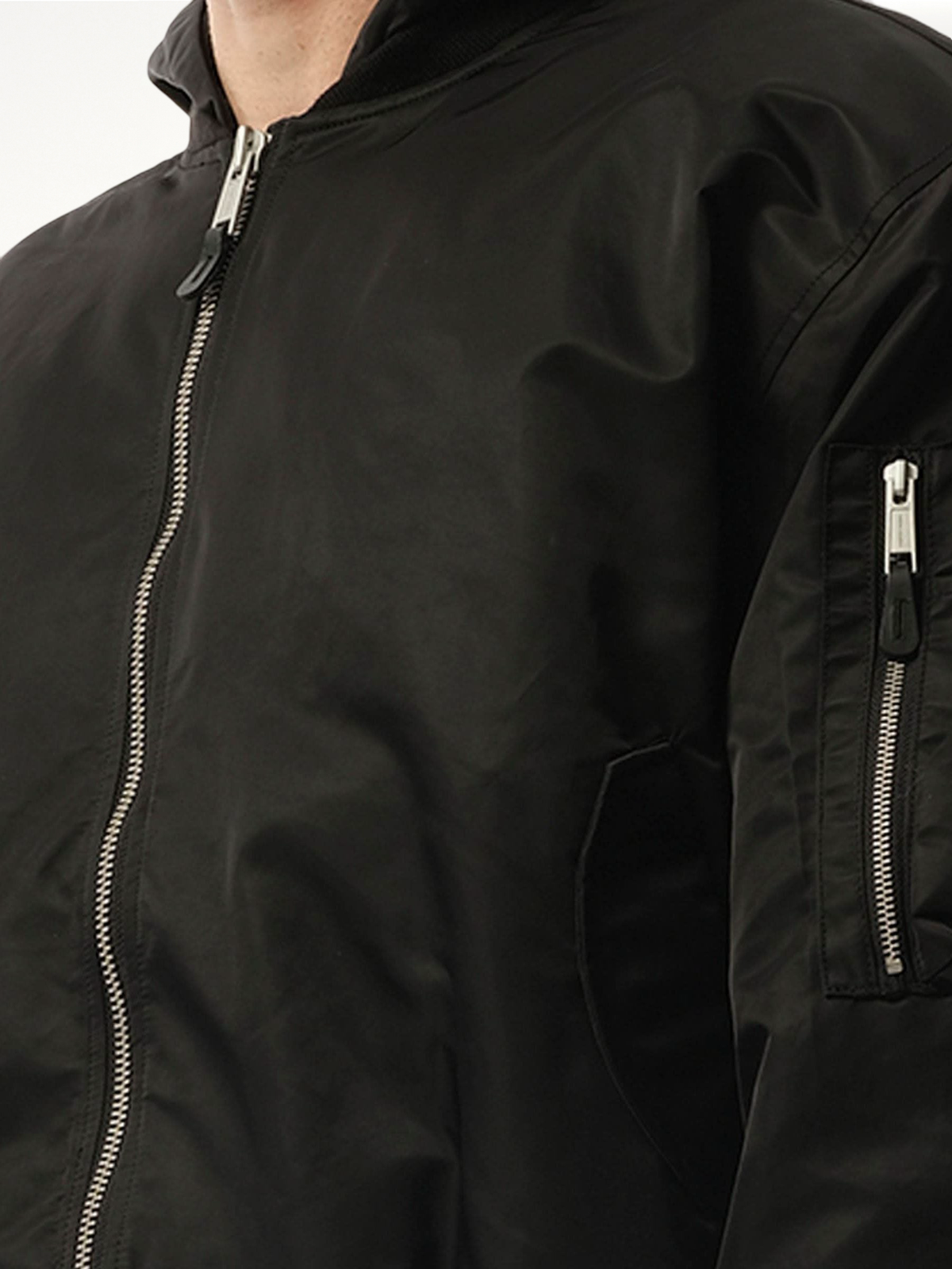 ENTIRE STUDIOS Hooded Broad Bomber Jacket (Black)