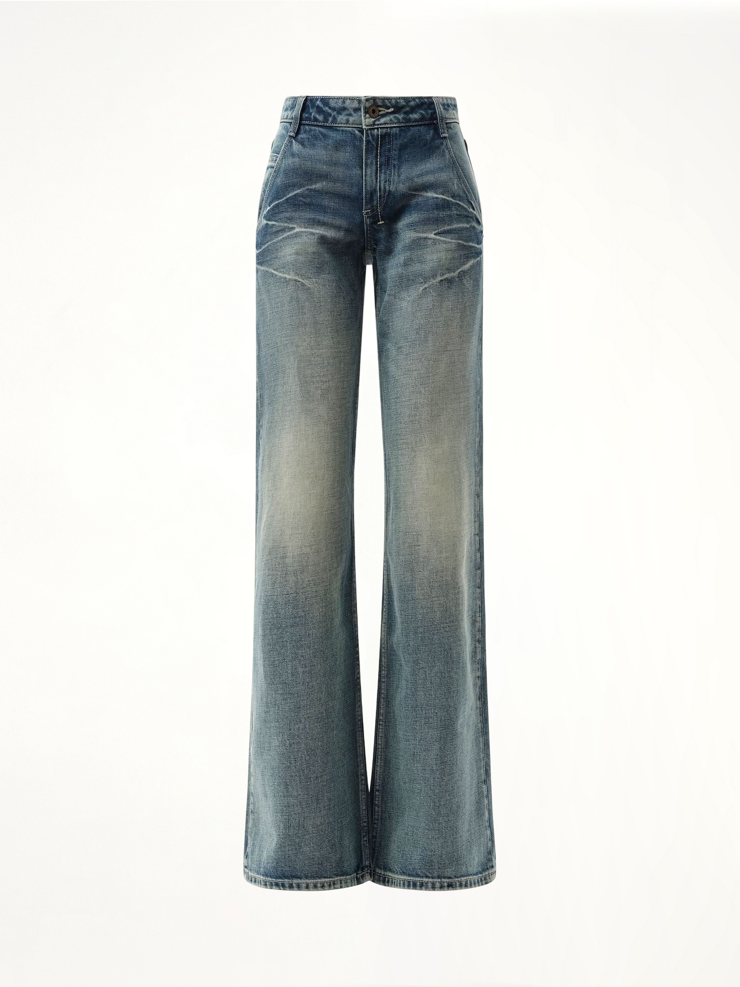 FAX COPY EXPRESS 888 Low-Rise Oversized Jeans (Blue)