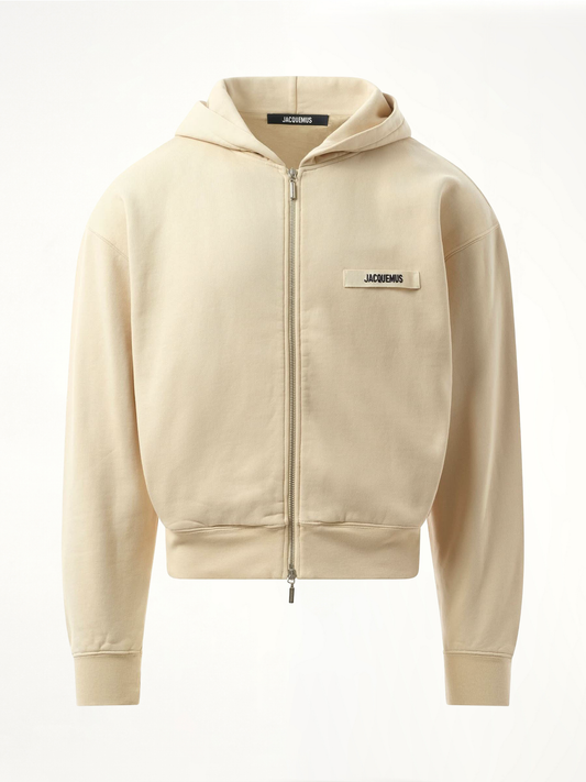 JACQUEMUS Le Hoodie Zip Gros Grain (Beige)