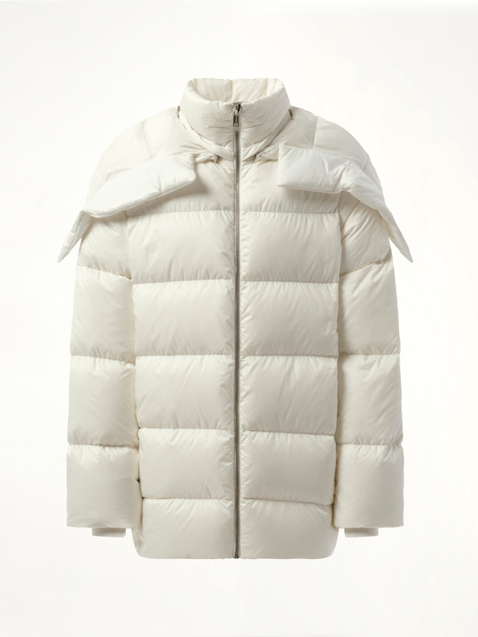 Rick Owens x Moncler Hooded Cyclopic Coat (White)