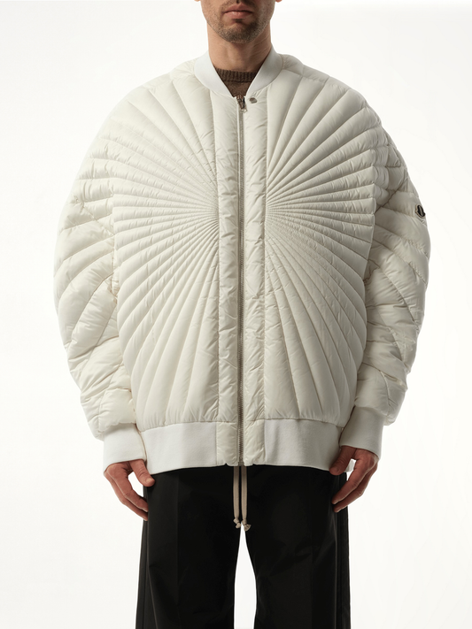 Image of Coats & Jackets. Productname: Rick Owens x Moncler Radiance Peter Jacket in White colour by brand - RICK OWENS