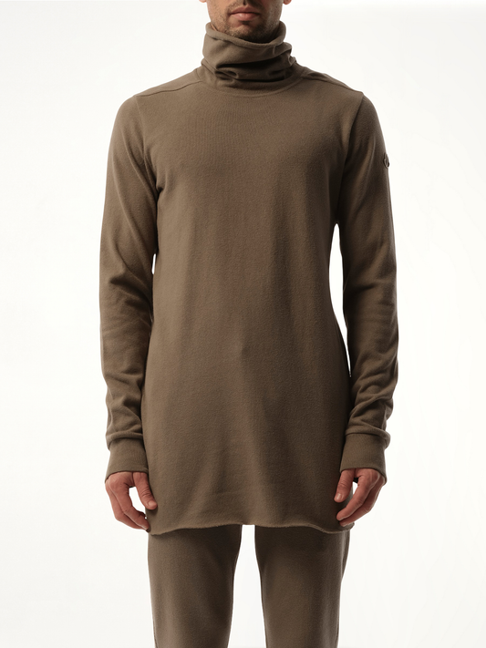 Image of T-Shirts. Product name - Rick Owens x Moncler Surf T-Shirt in Brown colour by brand - RICK OWENS