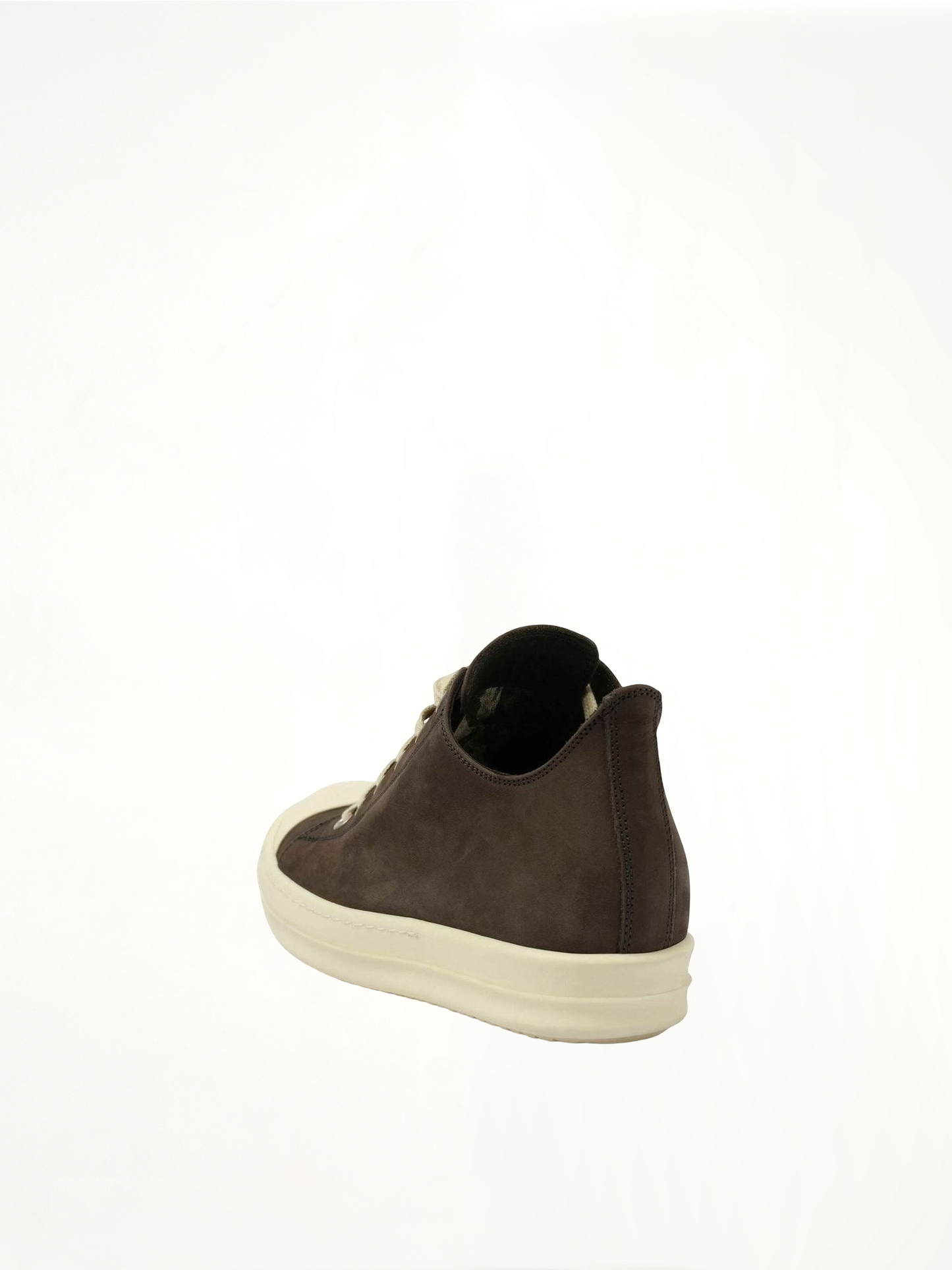 RICK OWENS Grey Wolf Nubuk Low Sneaker (Brown)